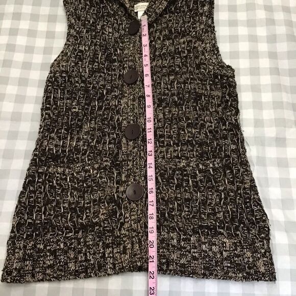 JONES New York Sport Petite wool cotton blend vest cardigan Neutral tone… - Picture 5 of 9